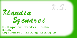 klaudia szendrei business card